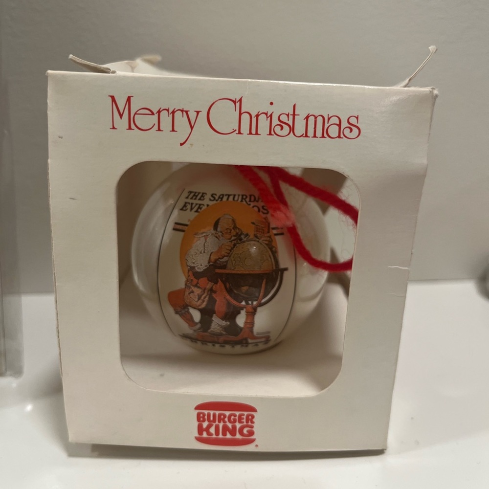 Vintage Christmas 🎄 Ornament 1926 Burger King 1980s Lil Chimer Porcelain Bell